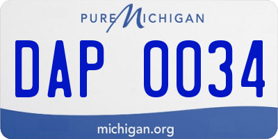 MI license plate DAP0034