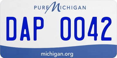 MI license plate DAP0042