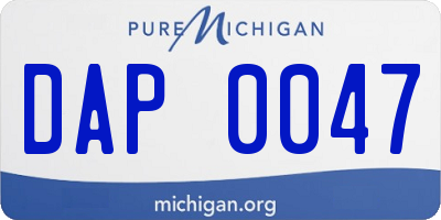 MI license plate DAP0047