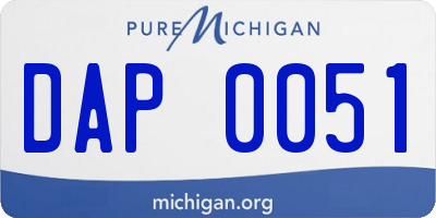 MI license plate DAP0051