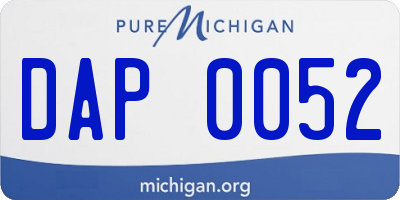 MI license plate DAP0052