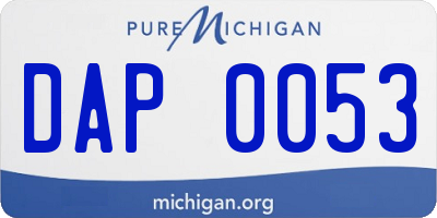 MI license plate DAP0053