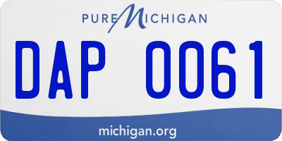 MI license plate DAP0061
