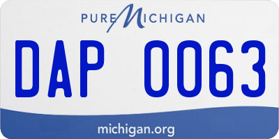 MI license plate DAP0063