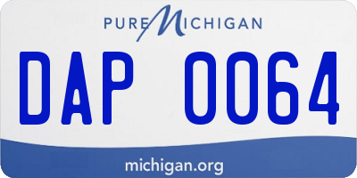 MI license plate DAP0064