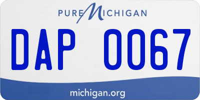 MI license plate DAP0067