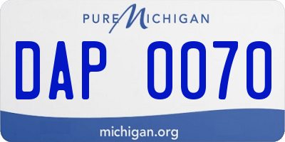 MI license plate DAP0070