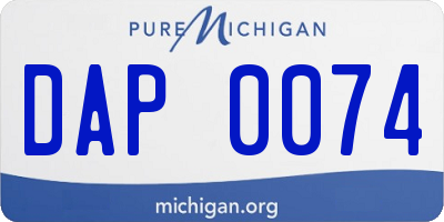 MI license plate DAP0074