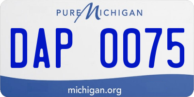 MI license plate DAP0075