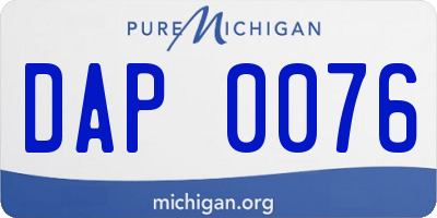 MI license plate DAP0076