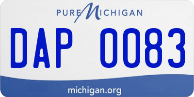 MI license plate DAP0083