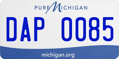 MI license plate DAP0085