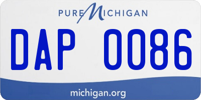 MI license plate DAP0086