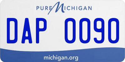 MI license plate DAP0090