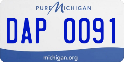 MI license plate DAP0091