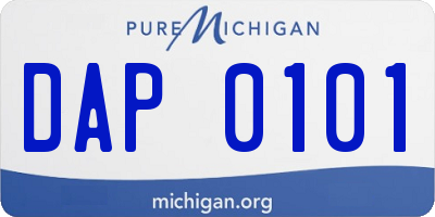 MI license plate DAP0101