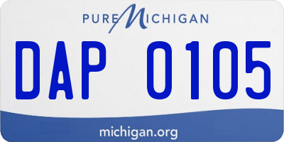 MI license plate DAP0105