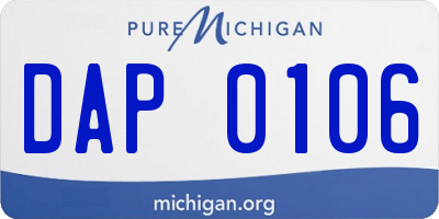 MI license plate DAP0106