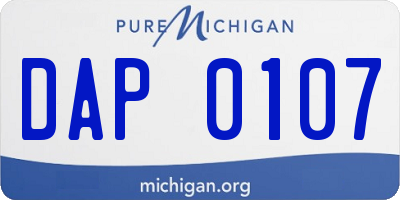 MI license plate DAP0107
