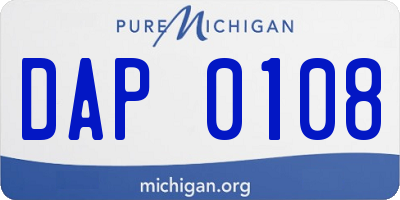 MI license plate DAP0108