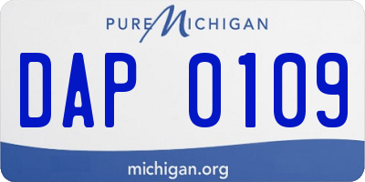 MI license plate DAP0109