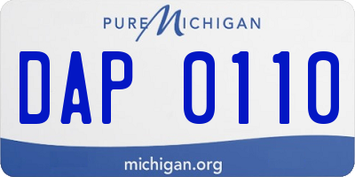 MI license plate DAP0110