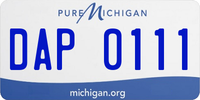 MI license plate DAP0111