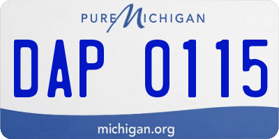 MI license plate DAP0115