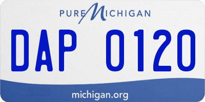 MI license plate DAP0120