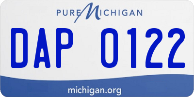 MI license plate DAP0122
