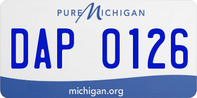 MI license plate DAP0126