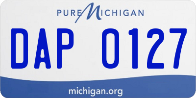 MI license plate DAP0127