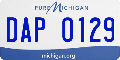 MI license plate DAP0129