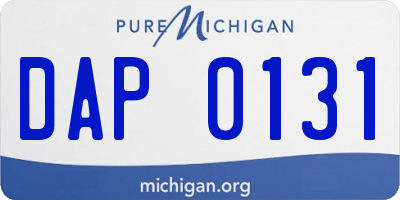 MI license plate DAP0131
