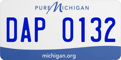 MI license plate DAP0132