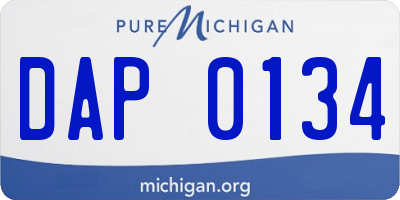 MI license plate DAP0134