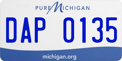 MI license plate DAP0135