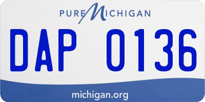 MI license plate DAP0136