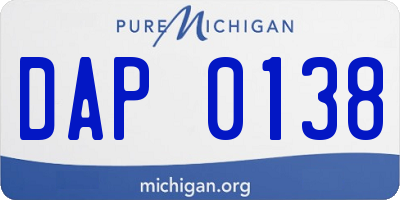 MI license plate DAP0138