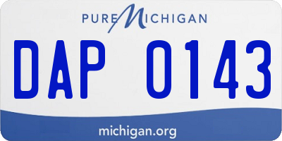 MI license plate DAP0143