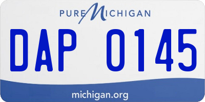 MI license plate DAP0145