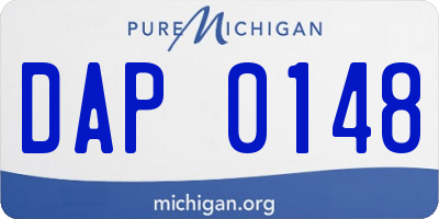 MI license plate DAP0148