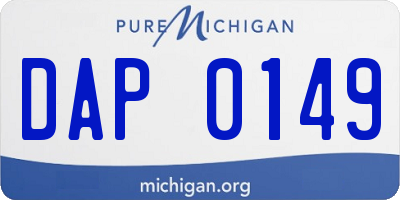 MI license plate DAP0149