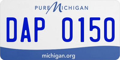 MI license plate DAP0150