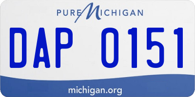 MI license plate DAP0151