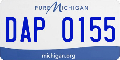 MI license plate DAP0155