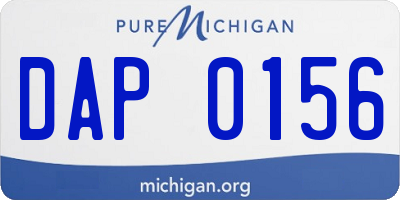 MI license plate DAP0156