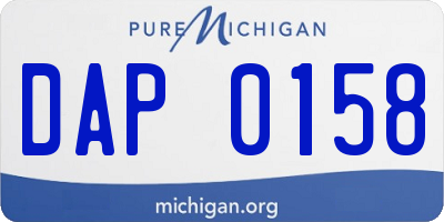 MI license plate DAP0158