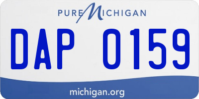 MI license plate DAP0159