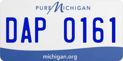 MI license plate DAP0161